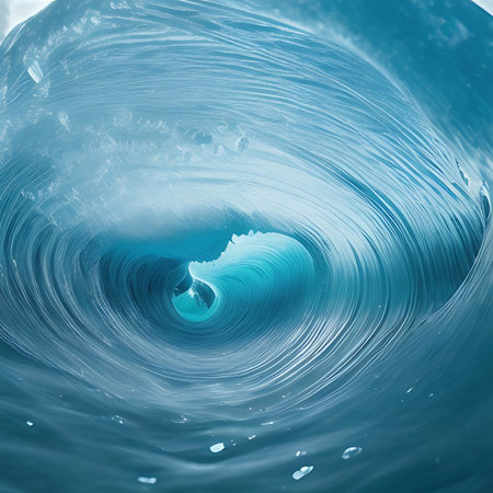 Abstract blue water wave background. 3d rendering, 3d illustration.の素材