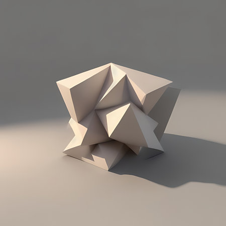 Abstract 3d rendering of low poly geometric shape. Geometric background.の素材