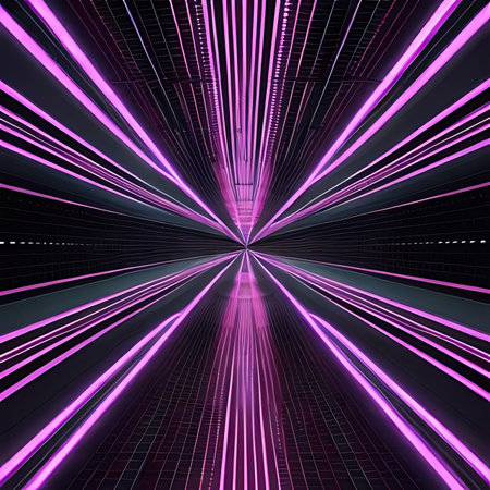 Abstract background with glowing lines. 3d rendering, 3d illustration.の素材