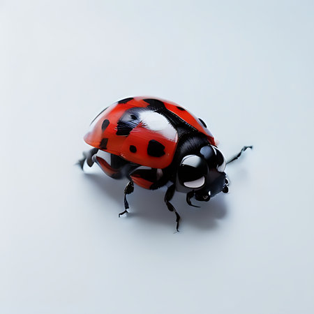 ladybug isolated on white background. 3d render illustration.の素材