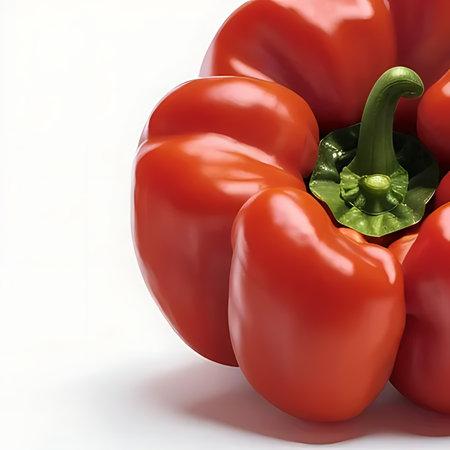Red bell pepper isolated on white background. 3d render illustration.の素材
