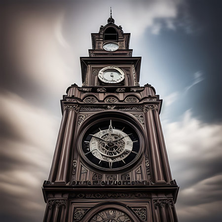 Clock tower in London, England, UK. Vintage style toned pictureの素材