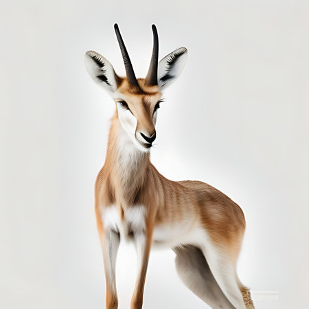 Digital illustration of a gazelle isolated against a white background.の素材
