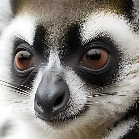 Portrait of a ring-tailed lemur (Lemur catta)の素材