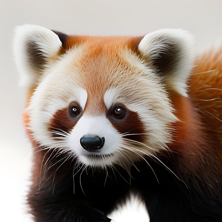 Red panda isolated on a white background. Close-up.の素材
