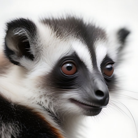 Portrait of a ring-tailed lemur (Lemur catta)の素材