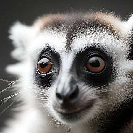 Portrait of a ring-tailed lemur (Lemur catta)の素材
