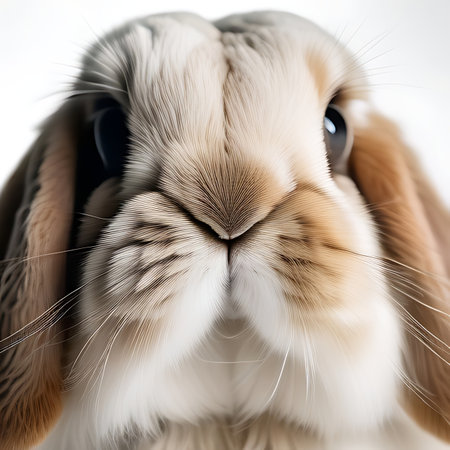 Portrait of a rabbit on a white background. Close-up.の素材