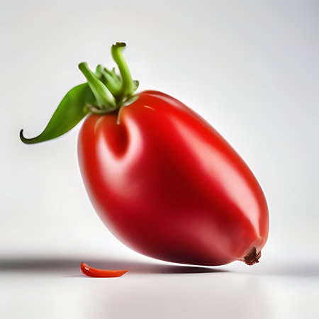 Red hot chili pepper isolated on white background. 3D illustration.の素材