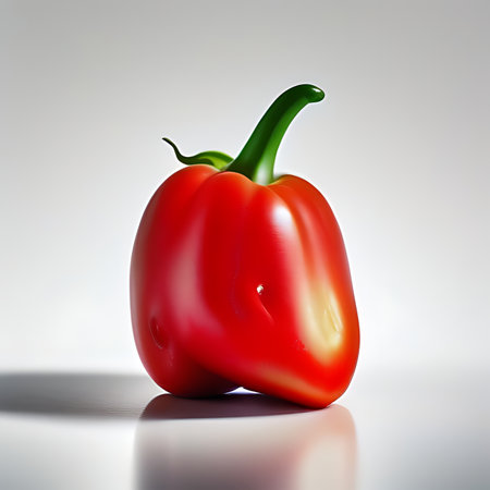 Red pepper on a white background. 3d illustration, 3d renderingの素材