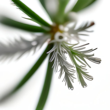 Close up of a white flower on a white background. Macro.の素材