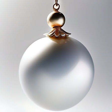 christmas decoration - silver ball on white background, 3d illustrationの素材