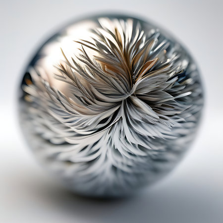 3d illustration of an abstract sphere made out of paper, with a blurred backgroundの素材