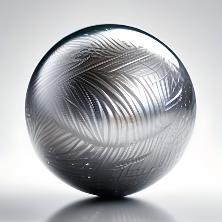 Glass sphere on a white background. 3d rendering. Computer digital drawing.の素材