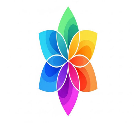 Colorful flower icon isolated on white background. Vector Illustration.の素材