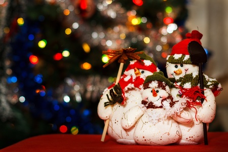 Snowman s familyの写真素材