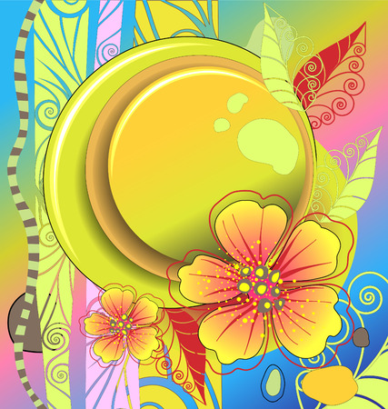 Abstract background with flowers in bright colors のイラスト素材