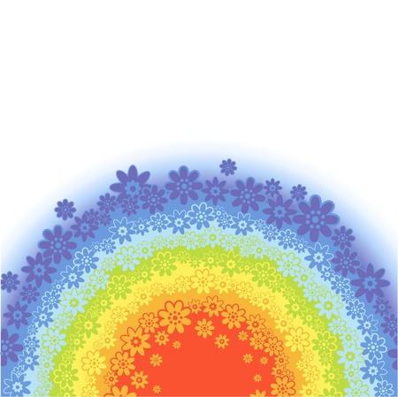 abstract background - a floral rainbowのイラスト素材