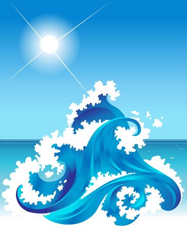 background with sea waveのイラスト素材