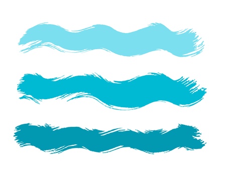 Various abstract splashes set wavesのイラスト素材