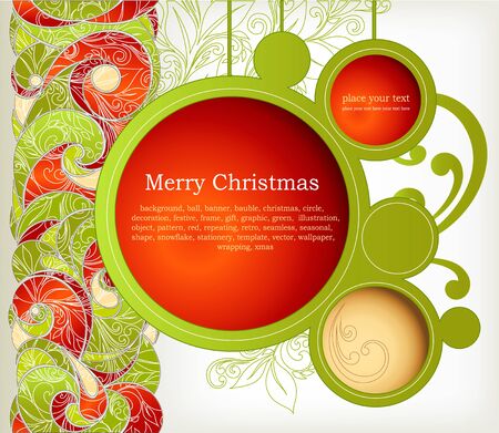 Vintage Christmas Card  Abstract web design bubbleのイラスト素材