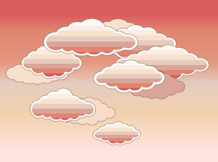 Abstract background with stylized pink cloudsのイラスト素材