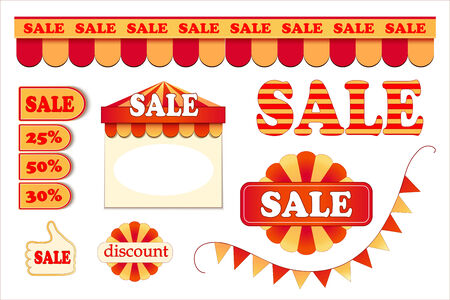 Set of labels and advertising bright décorのイラスト素材