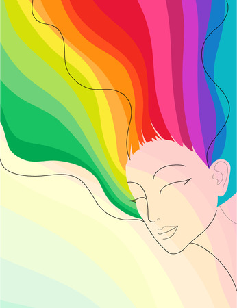 Beautiful woman silhouette のイラスト素材