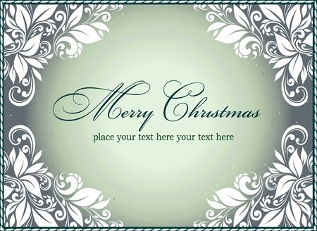 Vintage Christmas Card. Stylized pattern and snowflakesのイラスト素材