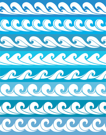 set seamless waves from element of the designのイラスト素材