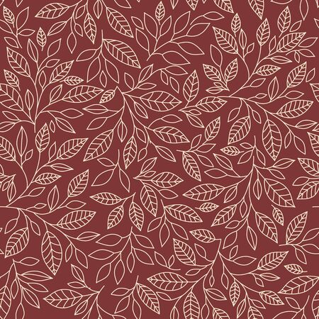 seamless pattern of stylized leaves on color on a light backgroundのイラスト素材