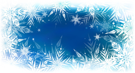 Beautiful vector background with white snowflakes, Happy New Year.のイラスト素材