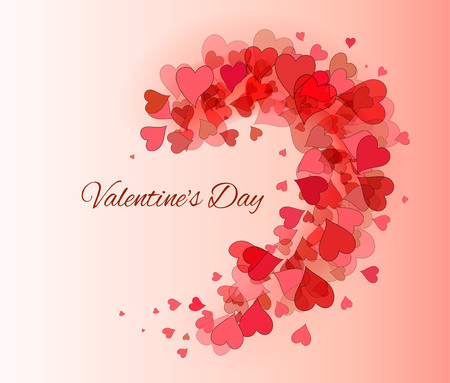 Valentine Day, beautiful background of red heartsのイラスト素材