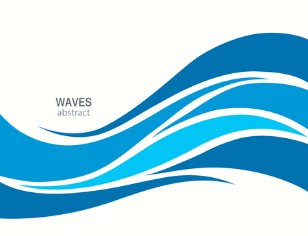Marine pattern with stylized blue waves on a light backgroundのイラスト素材