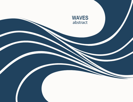 Water Wave Logo abstract design. Cosmetics Surf Sport Logotype concept. Square aqua icon.のイラスト素材