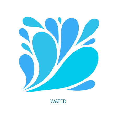 Water Wave icon abstract design. Cosmetics Surf Sport icon concept. Square aqua icon.のイラスト素材