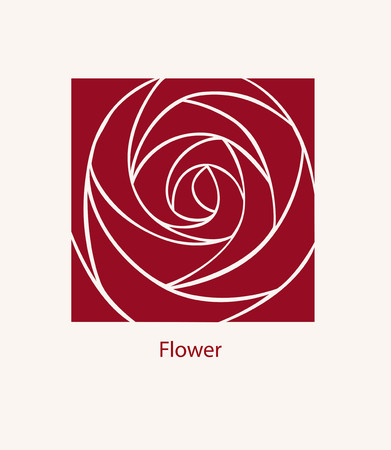 Rose Label abstract design. Cosmetics concept. Square icon.  Flower for Boutique or Beauty Salon or Flowers Company.のイラスト素材