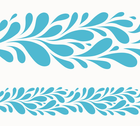 Water drop on white background.Stylized seamless pattern of blue dropsのイラスト素材