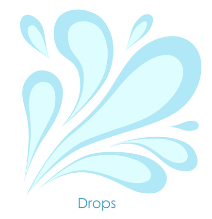 Water drop on white background. Stylized image of drops inscribed in a squareのイラスト素材