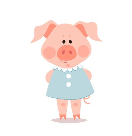 Cartoon little pig. The year of the pig. Chinese New Year.のイラスト素材