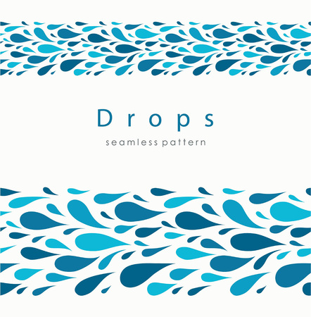 Seamless pattern with stylized drops on a light background. Blue water abstract vector background.のイラスト素材