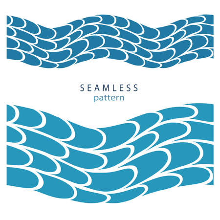 Stylized blue waves and drops on a light backgroundのイラスト素材