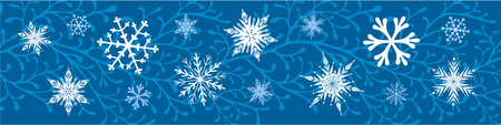blue background with snowflakesのイラスト素材