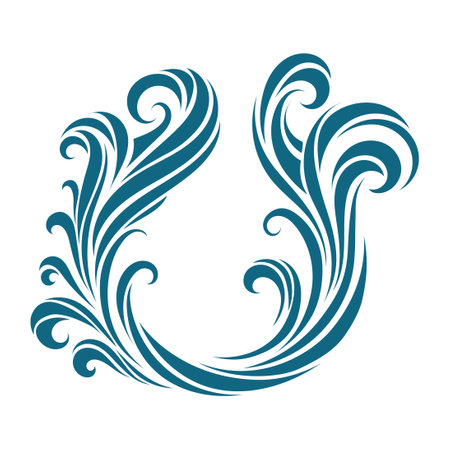 Decorative water swirl element in vector styleのイラスト素材