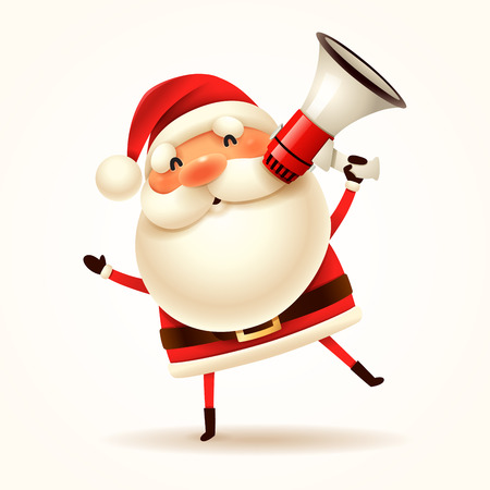 Santa Claus with megaphone. Isolated.のイラスト素材