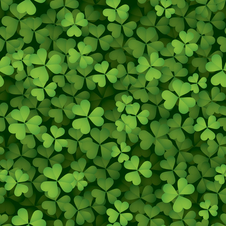 Seamless background with green clover pattern.のイラスト素材