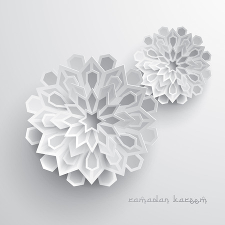 Paper graphic of islamic geometric art. Islamic decoration. Ramadan Kareem is the name of the glorious month of Ramadan.のイラスト素材