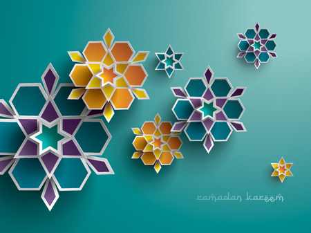 Paper graphic of islamic geometric art. Islamic decoration. Ramadan Kareem is the name of the glorious month of Ramadan.のイラスト素材