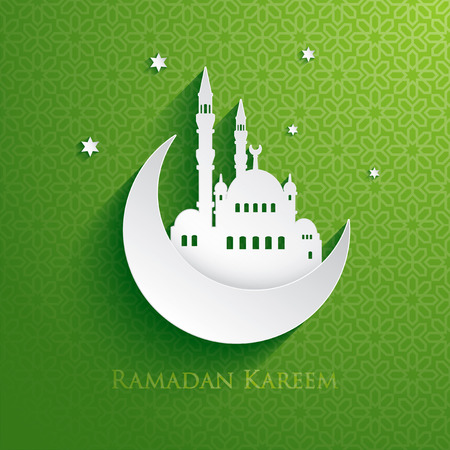 Ramadan greetings. The holy month of Muslim communities.のイラスト素材