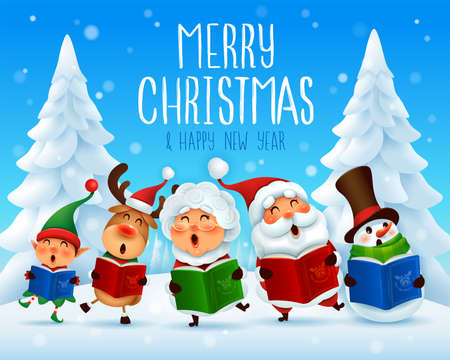 Merry Christmas! Christmas carol. Choir.のイラスト素材